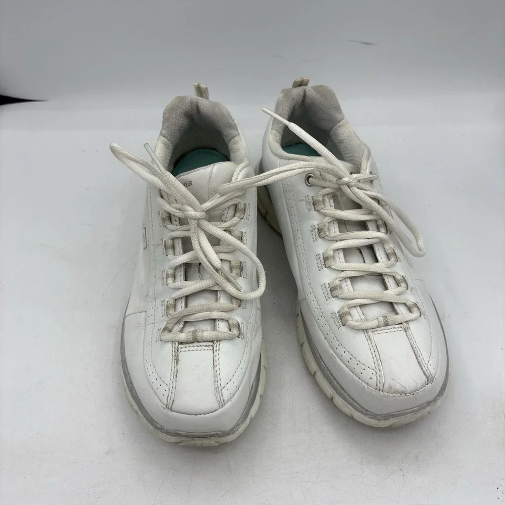 Skechers Shoes Womens Size 8 Synergy Elite Status‎ Leather White Sneakers